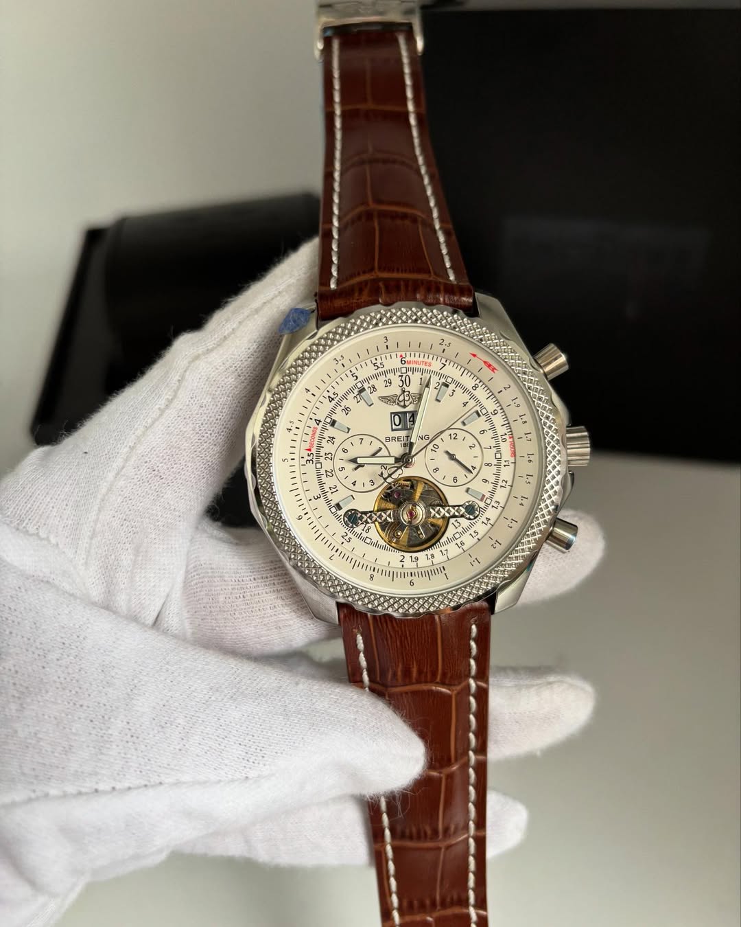 Breitling Couro Automático White